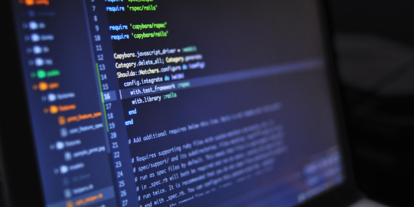 Computer screen with lines of code